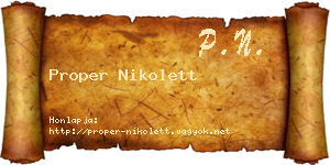 Proper Nikolett névjegykártya